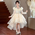 Girls' formal dresses with train, new  princess style, mesh, chic flower girl wedding dress, swallowtail skirt, wholesale ready stock, spring/autumn collection