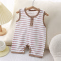 Summer newborn romper: lightweight, sleeveless, pure cotton bodysuit for baby boys and girls - striped tank top style