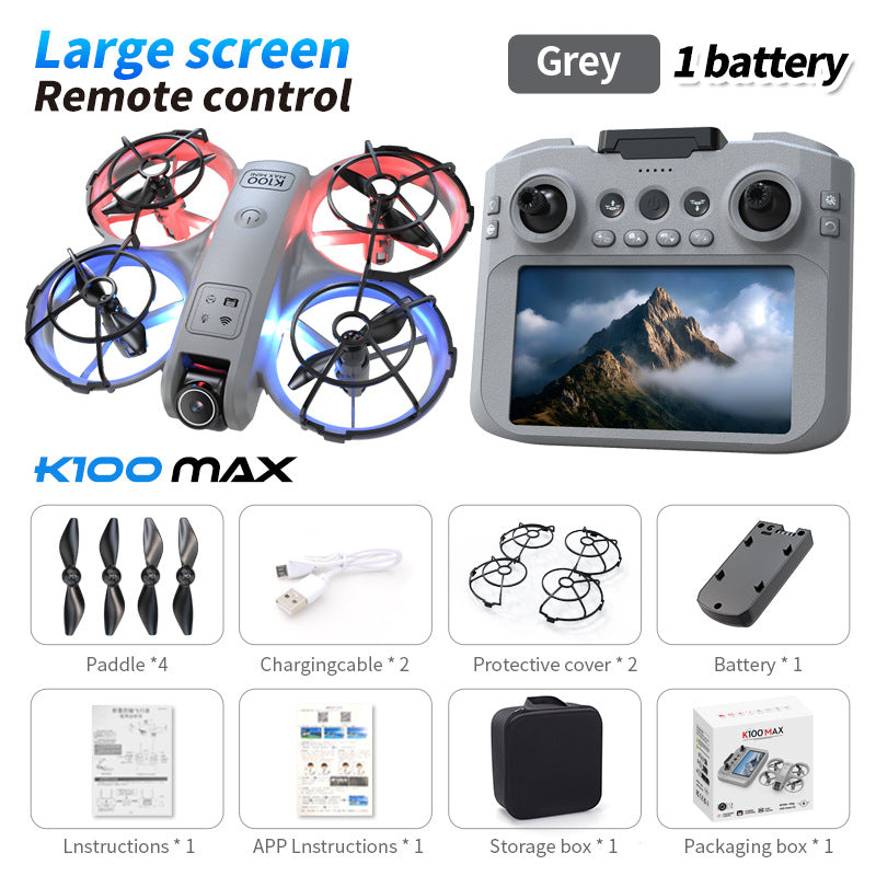 K100mini drone with screen remote control, optical flow hovering, dual lens hd aerial photography, extended flight time remote control aircraft