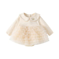 Girls' spring dresses, baby princess dress, first birthday outfit, infant skirt, spring and autumn children's mesh romper dress