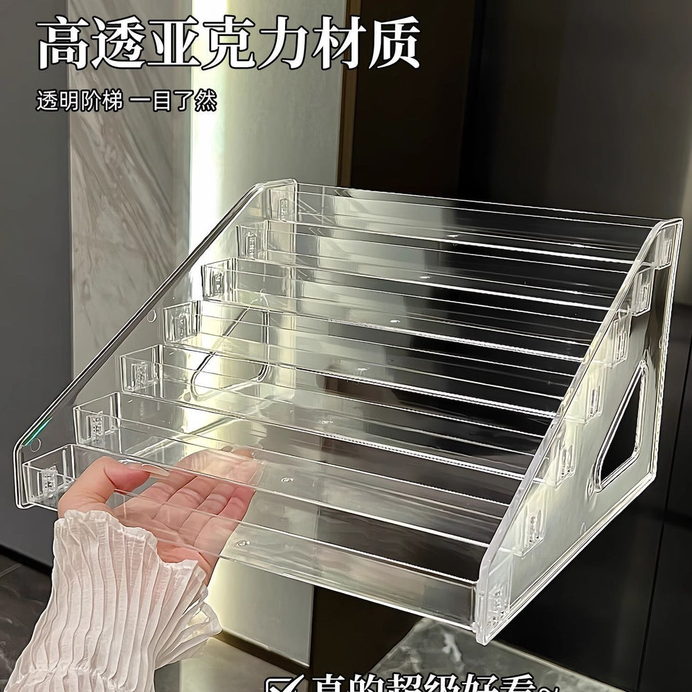Acrylic ladder display stand blind box storage rack bar storage multi-layer transparent display stand cosmetics storage rack
