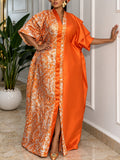 New party african dress gown - color block jacquard satin design robe bubudress