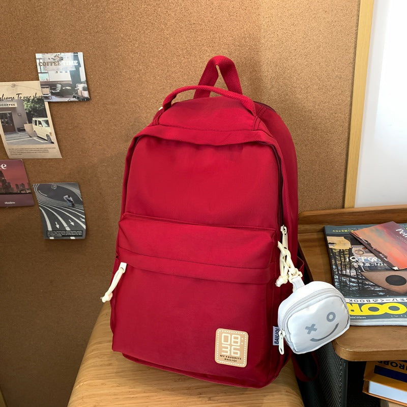 New classic multifunctional backpack - large capacity, waterproof, with hanging pouch - minimalist design for middle school students, class, leisure, and travel