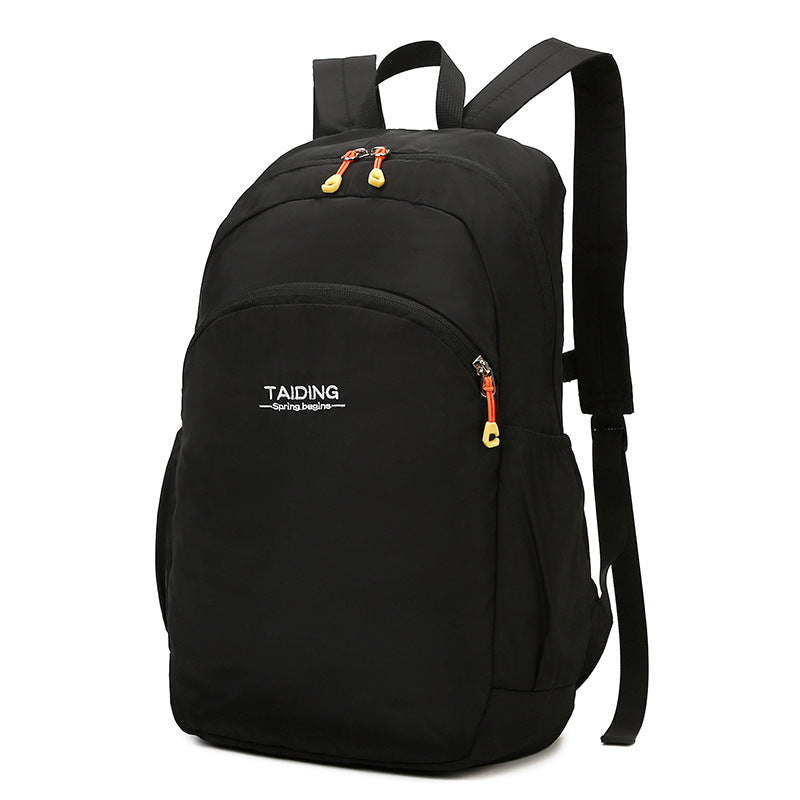 New foldable storage backpack women's travel bag simple casual nylon lightweight outdoor backpack schoolbag