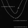 Stainless steel 18k silver plated flat cable lip bead chain necklace, suitable for bulk wholesale adjustable chains