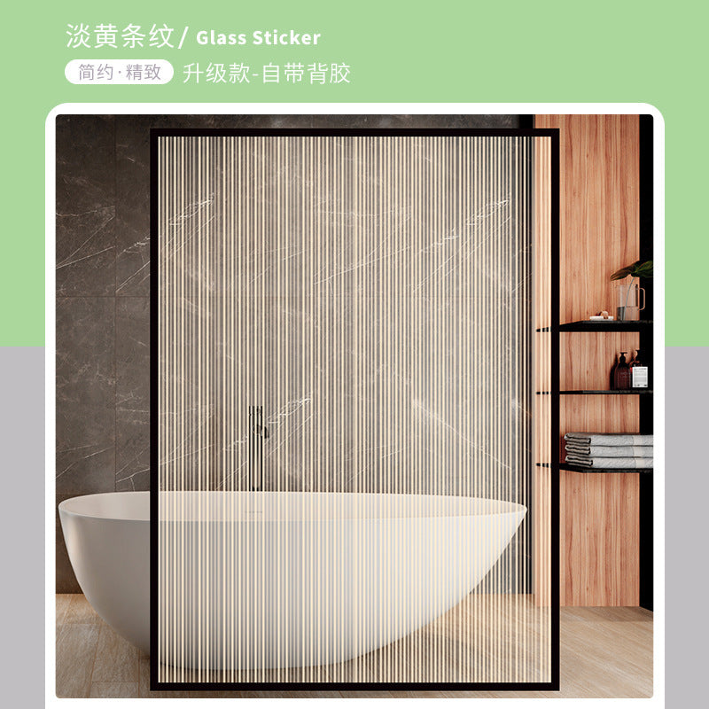 Art glass film with glue Self-adhesive explosion-proof glass film Shopping mall office transparent partition film Factory wholesale