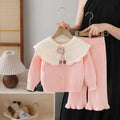 Girls' knitted sweater cardigan & pants set - new autumn  collection - two-piece outfit for little girls
