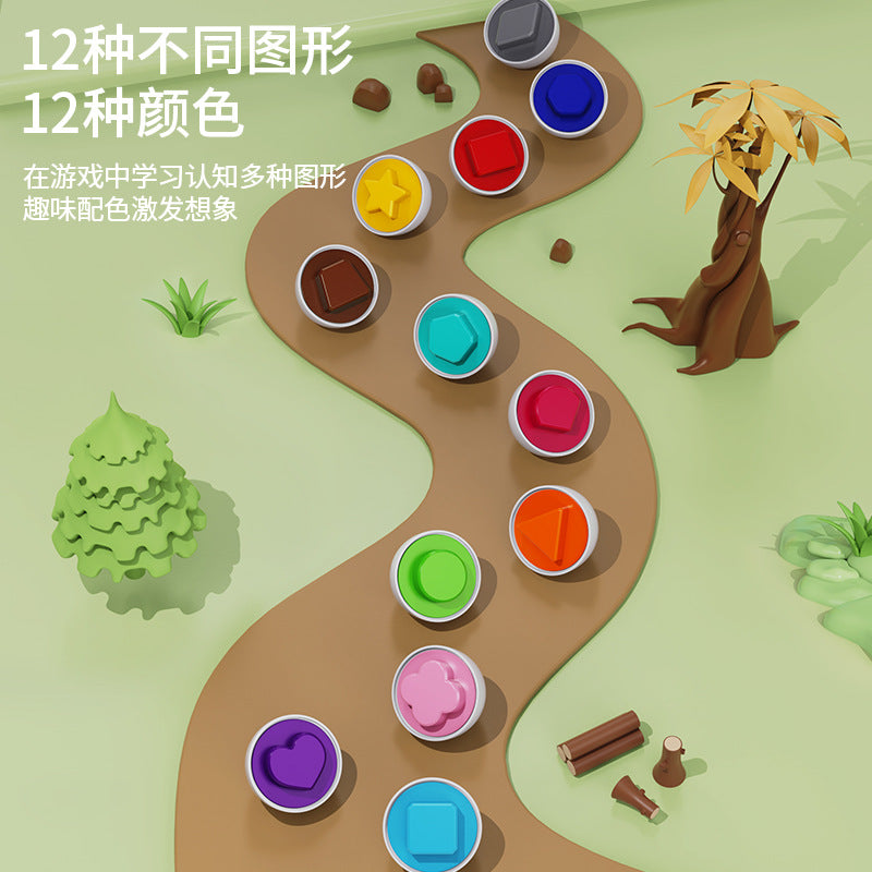 Cross-border new product multi-functional dinosaur storage box baby puzzle early education color shape cognition pairing egg toy