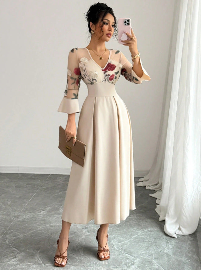 fall/winter new arrival: women's elegant and romantic sleeveless maxi dress - french style for cross-border e-commerce