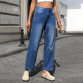 Wishfashion cross-border export women's clothing  independent station new washed loose wide-leg jeans nine-point pants