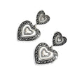 Wholesale 3d double-layer heart earrings - european & american cross-border retro trendy stud earrings for women - light luxury high-end heart-shaped earrings