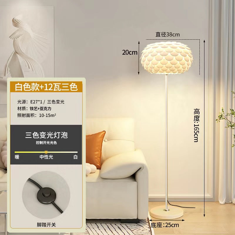 Fish scale floor lamp classypopular living room bedroom decoration floor lamp accessible luxurygirl style grids column lamp