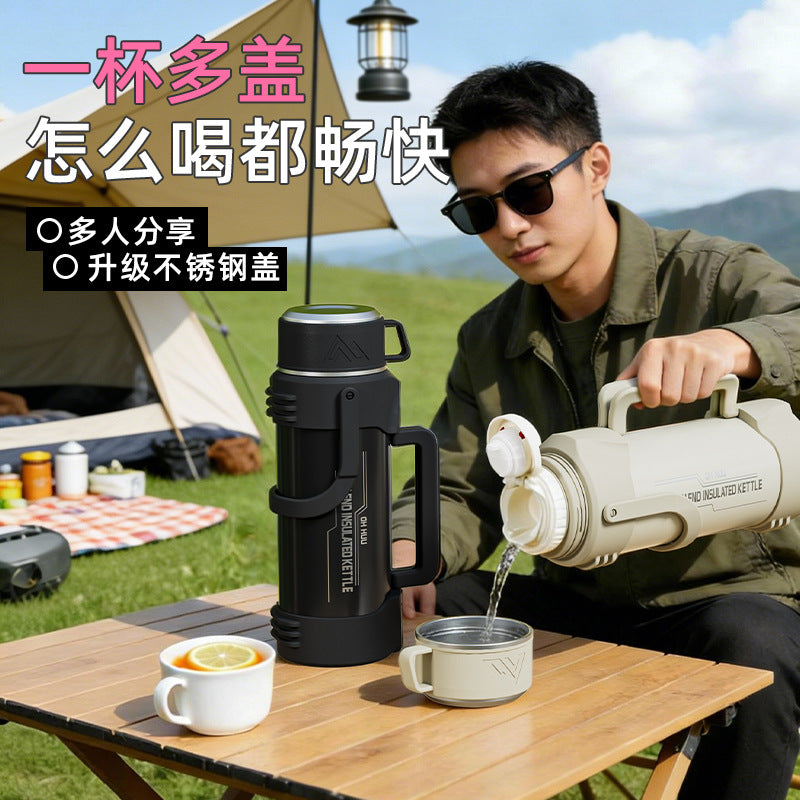 316 stainless steel large capacity collapsible handle thermos kettle - outdoor, car, portable water bottle - travel kettle wholesale with custom logo
