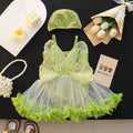 Baby girl swimsuit cute one-piece suspender swimsuit for children and small children hot spring mesh skirt style one-piece swimsuit surfing