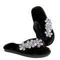 amazon women's flip-flops with large floral rhinestone detail, comfortable soft sole, plus size thong sandals