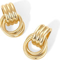 fashion style golden circle geometric twisted multi-layered twist earrings niche style design fashionable and versatile earrings