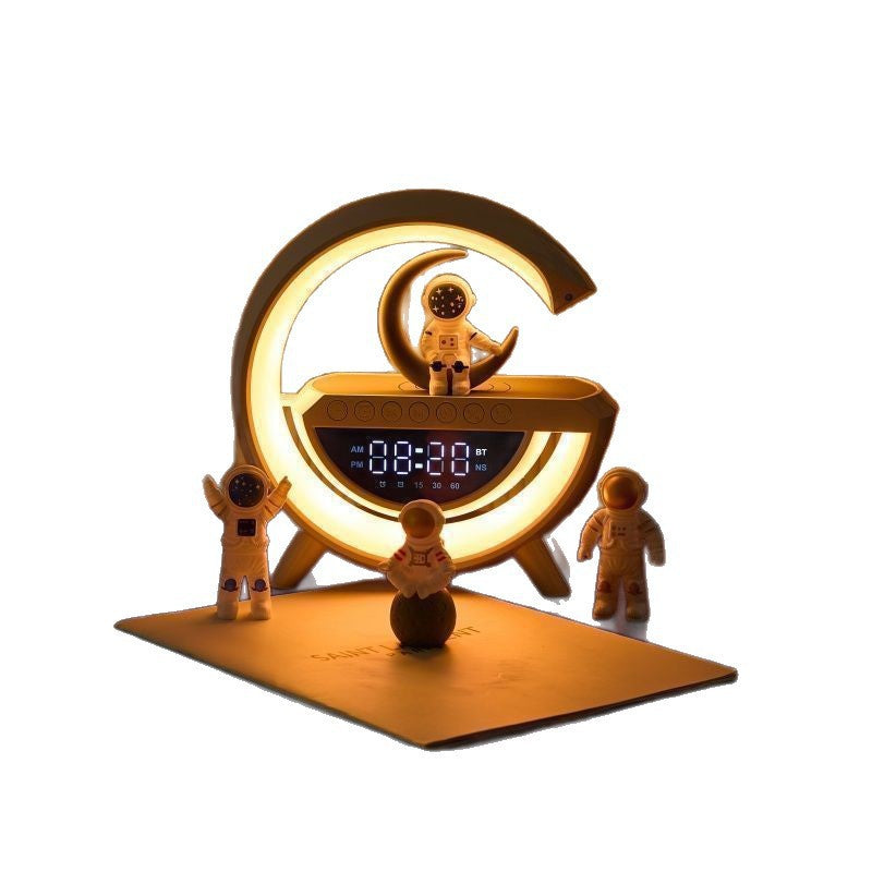 Power bank bluetooth speaker with volume control, alarm clock, ambient light, multifunctional desk lamp, night light - perfect birthday gift for him