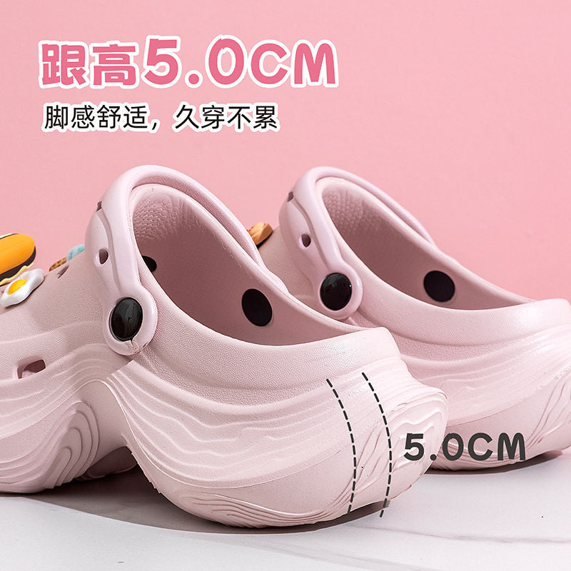Women's clogs - 2025 summer new fashion, anti-slip, breathable, soft sole, odor-resistant, thick sole, height increasing sandals for outdoor wear