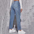 Personalizedjeans women's hot-selling exportfashion worn-out straight-leg pants fashioncasual ripped washed jeans