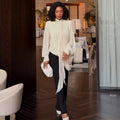 European and american cross-border women's fashion:  summer new arrivals - stylish, unique, pleated, loose-fit long sleeve shirt top