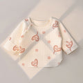 Babibele newborn clothes half back clothes pure cottonintimatesspring & fall single piece three-layer heattechtops baby monk clothes