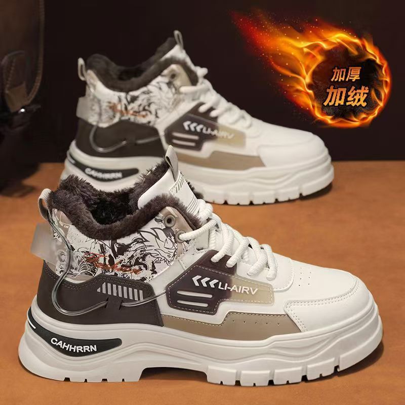 High-top men's shoes winternew arrivalfleece-linedheattech cold-resistant cotton shoes leather men's outdoor non-slipwaterproofworkwear boots
