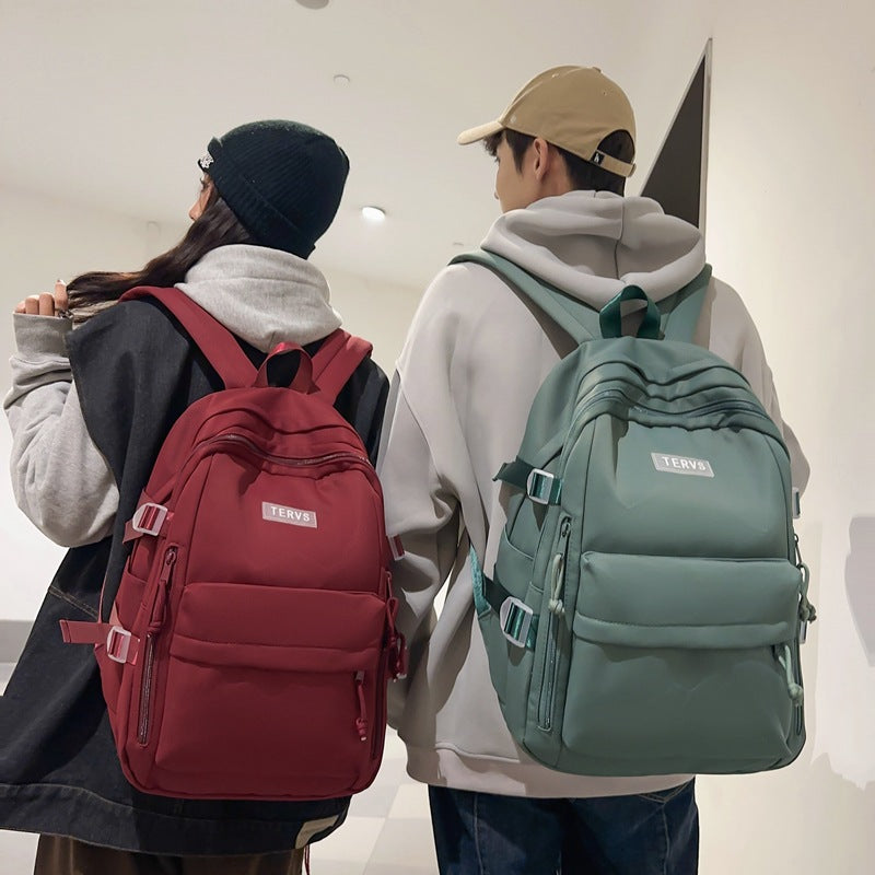 School bag for male college students, simple and versatile backpack for girls, small and fresh new trendy high school students, college style backpack