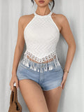 women's spring/summer new arrivals: elegant tassel tank top - cropped, slim-fit, and figure-flattering
