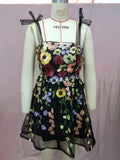 direct-to-consumer fashionable european and american cross-border  women's clothing: sexy, bodycon, embroidered floral cami dress