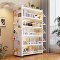 Steel bookcase with doors, dustproof storage rack, all-in-one wall-mounted multifunctional kids' bookshelf, freestanding storage cabinet for home use