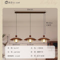 Vintage-inspired restaurant pendant light, full spectrum eye protection bar counter lamp, retro high-end walnut wood grain nostalgic dining table chandelier
