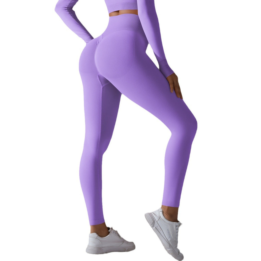 Fashion cross-border seamless pure color peach sweatpants tight running fitness yoga clothes high waist butt lift yoga pants for women