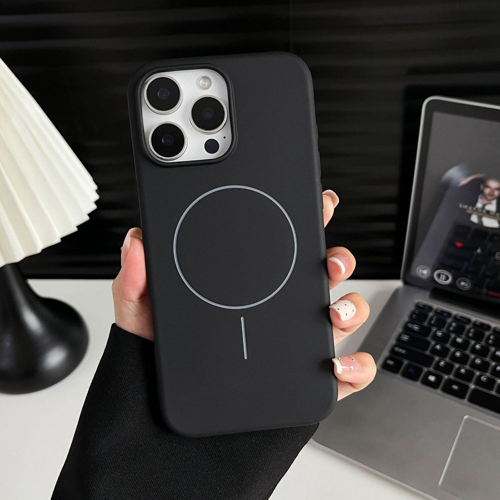 Matte tpu magnetic compatible iphone 17 pro max phone case, solid color 16 with velvet interior, apple 15 official style case