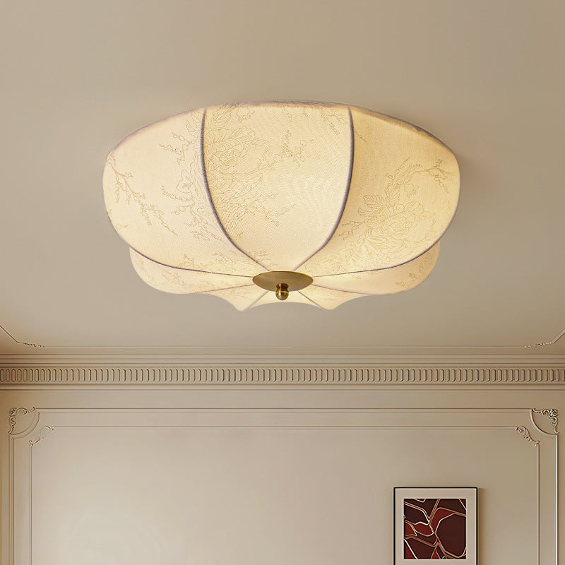 Huiyuan bedroom light French retro new modern simple fabric lighting master bedroom room ceiling light E