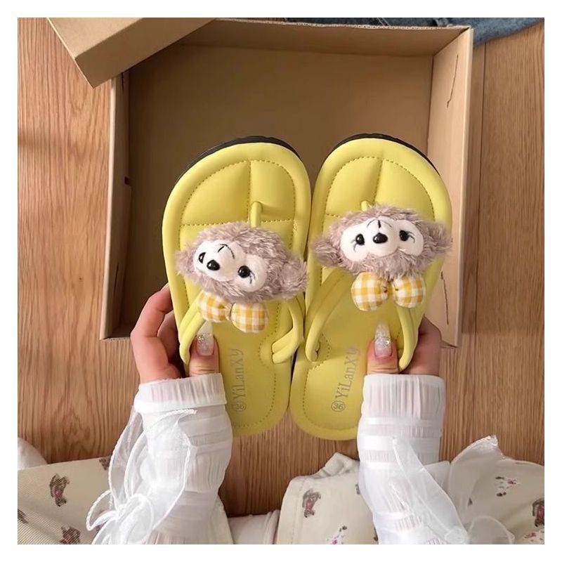 Little fairy cartoon cute shirley rose flip flops women's summer outwear 2025new arrivalsummerthick sole flip flops