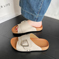 2025 new french retro chunky sole single buckle french sandals & slippers - summer outdoor wear, unisex, export quality