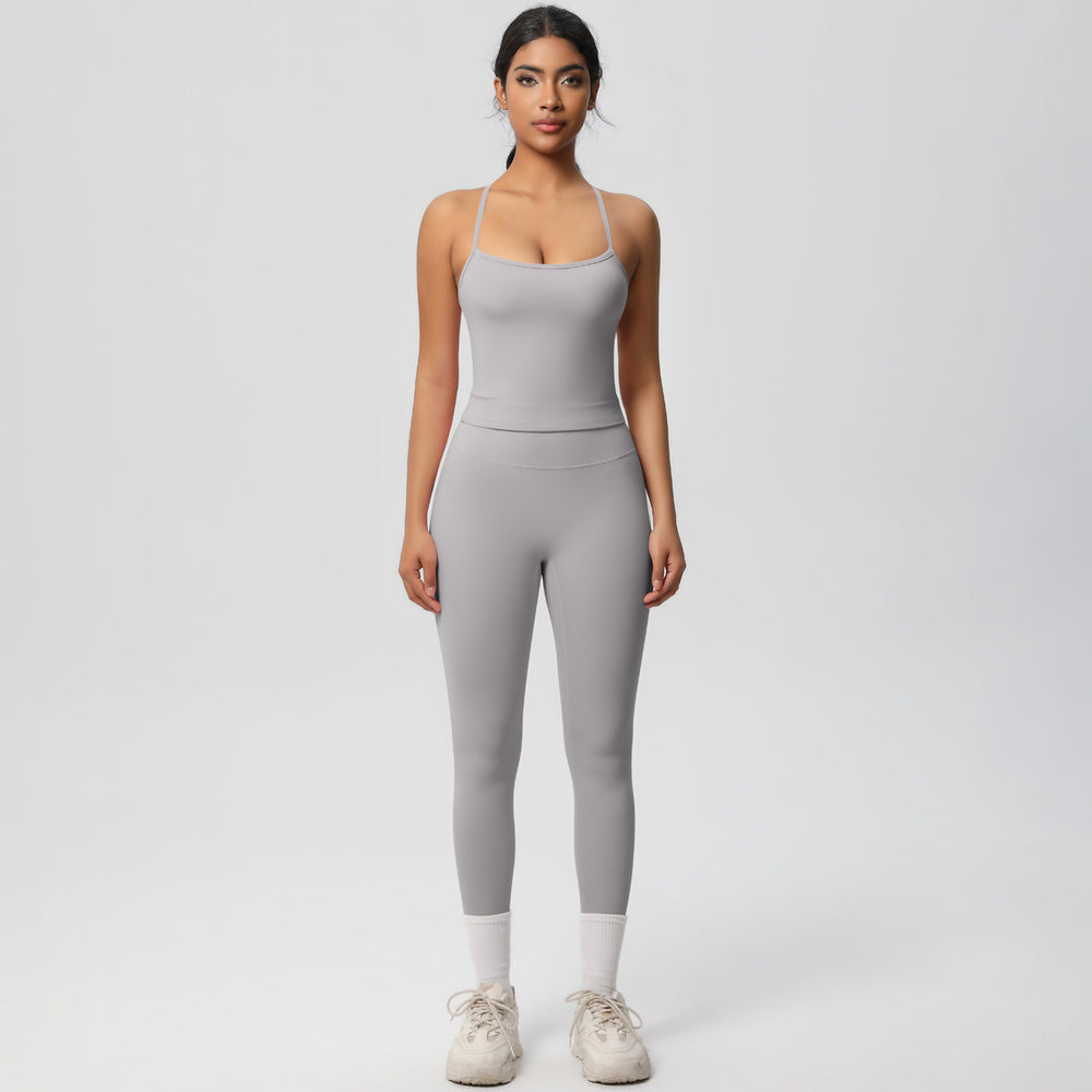 European and american nude feel brushed solid color yoga outfit set - quick-dry, breathable, 8-piece running & fitness activewear set for women