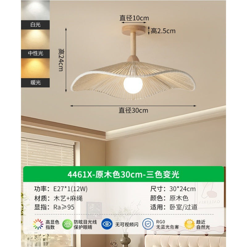 Aisle Corridor Light Cream Wind Ceiling Light Modern Simple Bedroom Room Light Log Entrance Balcony Lighting E