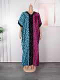 e-commerce  independent station african plus size women's clothing velvet sequined dress patchwork printed robe