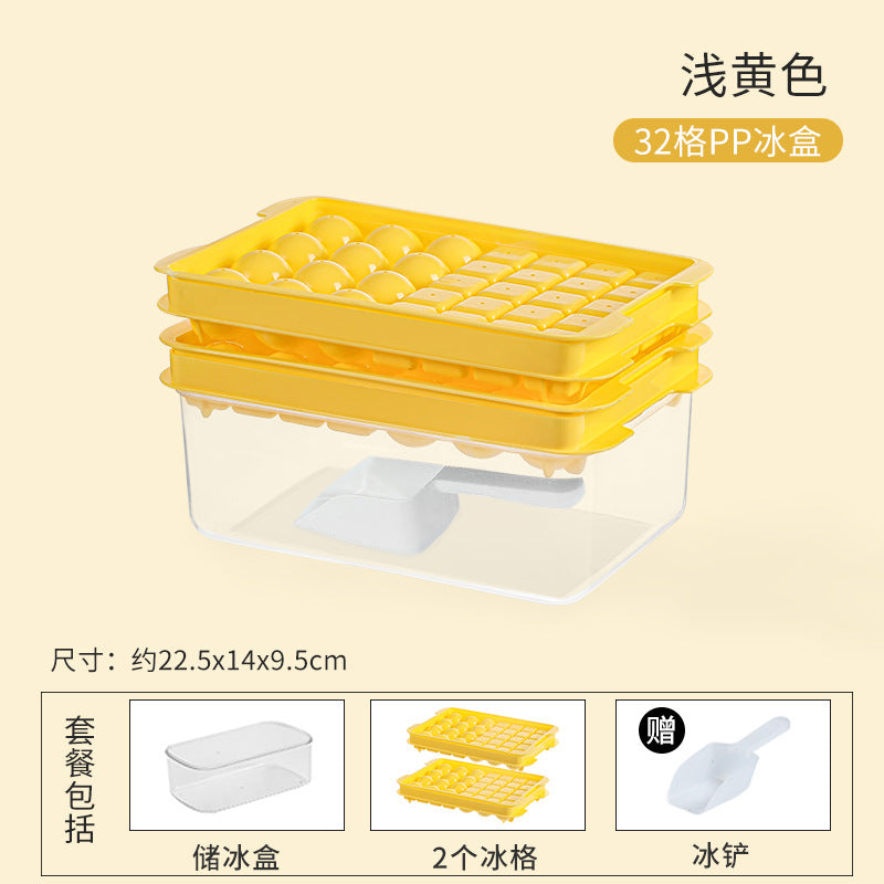New creative food-grade ice box, household ice grid mold with lid, dormitory ice Hockey ice box wholesale
