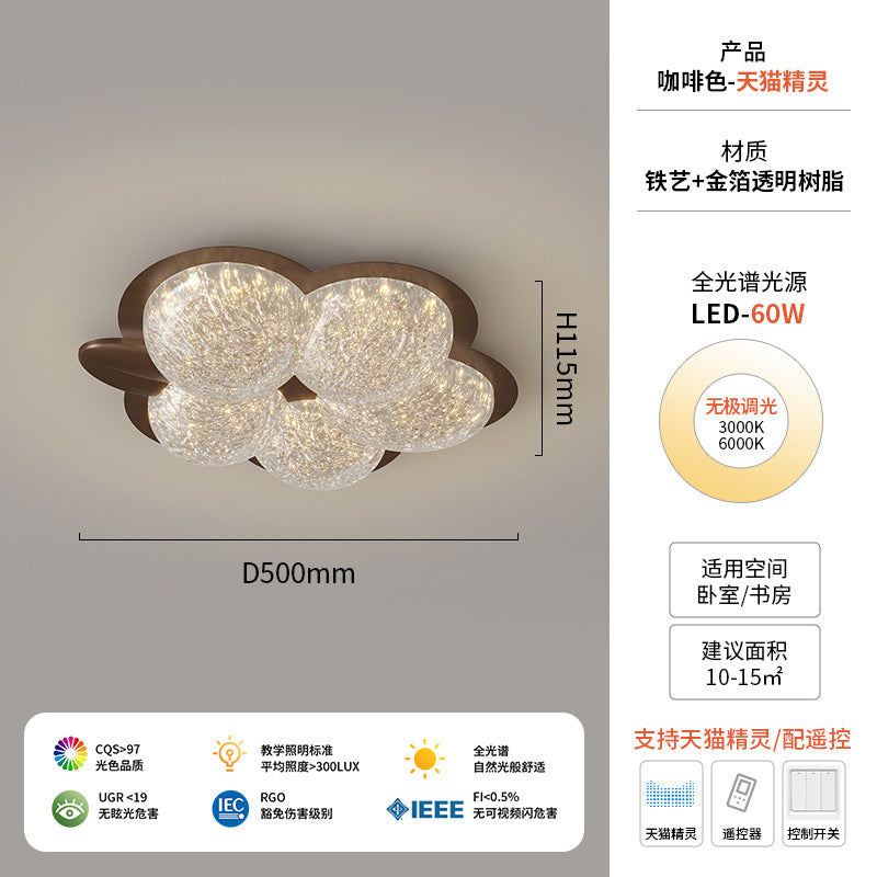 Light luxury flower bedroom light 2024 new post-modern all-copper master bedroom room lighting creative rabbit children's room