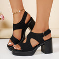 summer new arrival: plus size women's heeled sandals for export (size difference: 0.67). cross-border, sizes 36-43. dropshipping available for  and