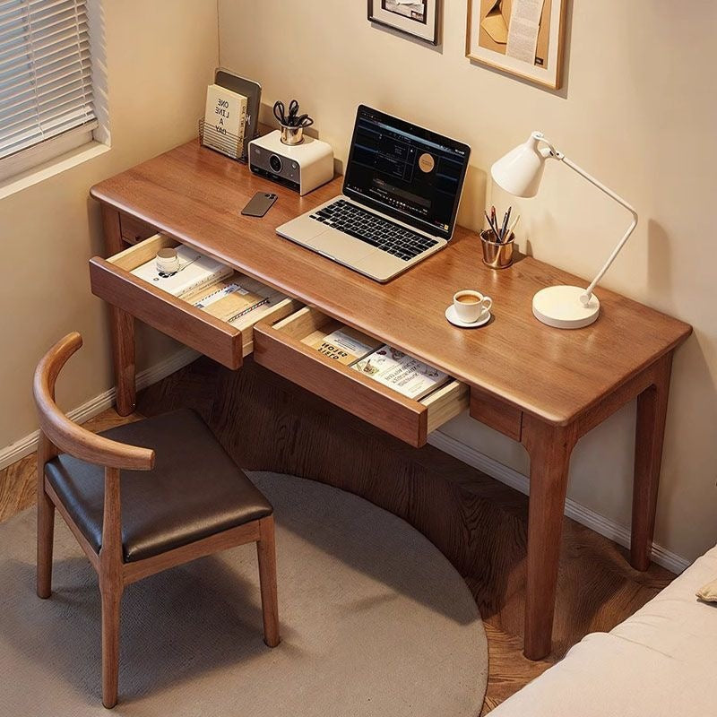 Solid wood desk - small apartment, home use, adult, rectangular table, modern minimalist, student study writing desk, computer desk