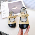 Girls' bow-tie princess shoes,  spring/autumn new collection, kids' chanel-inspired color block mary janes, big kids' single shoes