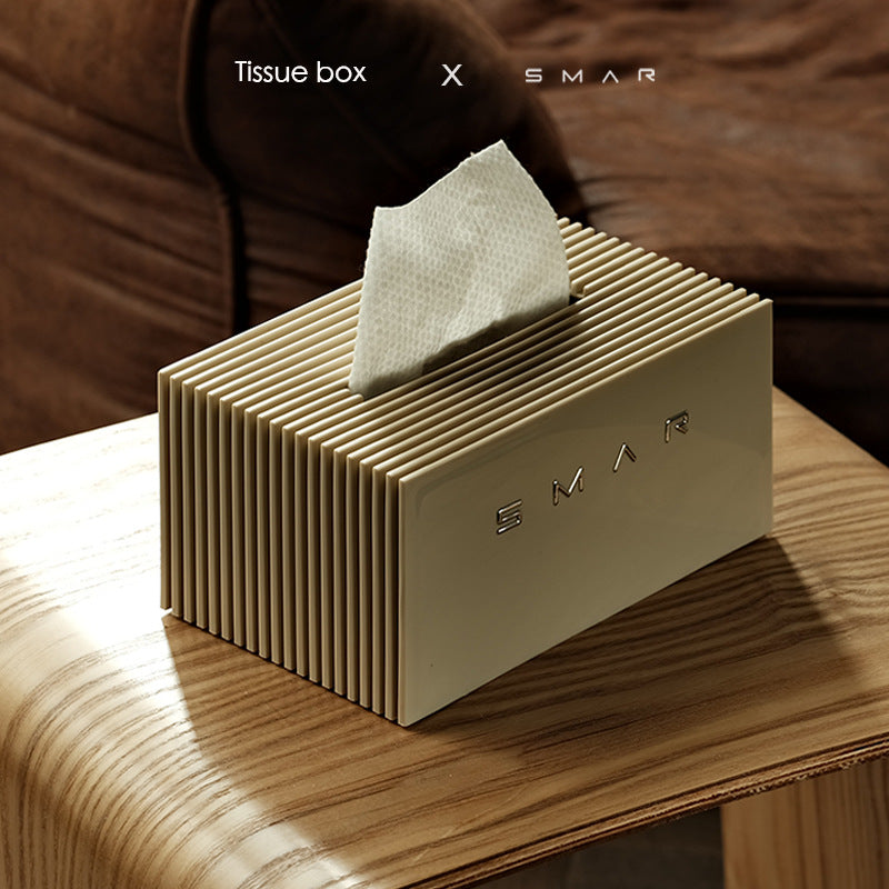 Minimalist Nordic style tissue box, high-end light luxury paper box in living room, creative desktop paper box for household coffee table ornament