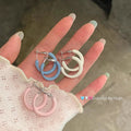 Summer dopamine color block enamel hoop earrings - women's luxury, high-end, elegant stud, hoop, and clip-on earrings