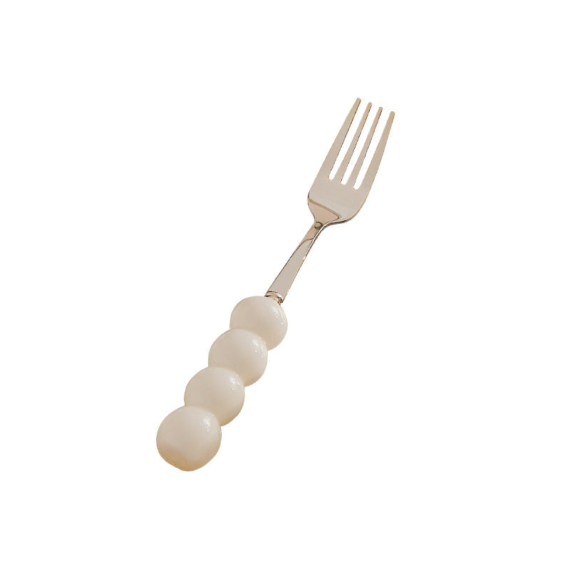 Luxury thickened ceramic handle cutlery set - high-end tableware, food-grade stainless steel forks and spoons for hotels, restaurants, wholesale