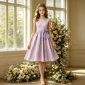 European and american style teen girls' formal dress - embroidered gold thread sleeveless vest dress - a-line silhouette - slim fit - sizes 13y-16y - in stock