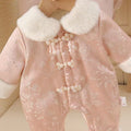 Fall and winter chinoiserieoutwear jumpsuit baby fleece-lined baby khakioutwear lady heattech newborn one-year-old dress