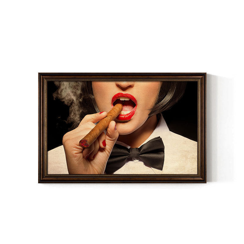 Cigar bar hanging painting American retro beautiful woman bar KTV box wall decoration painting industrial style tobacco and alcohol shop mural